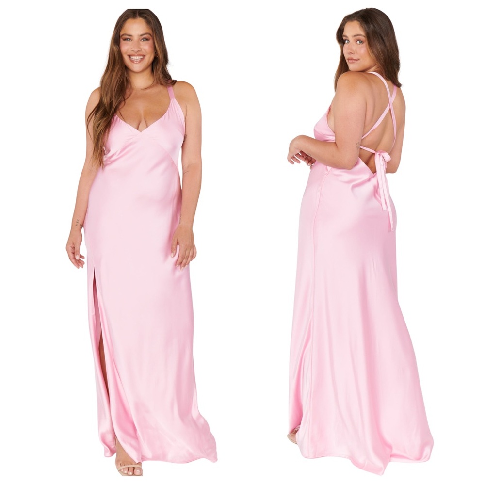 NWOT Show Me Your Mumu Anderson Maxi Dress in Pink Open Back Maxi size Large